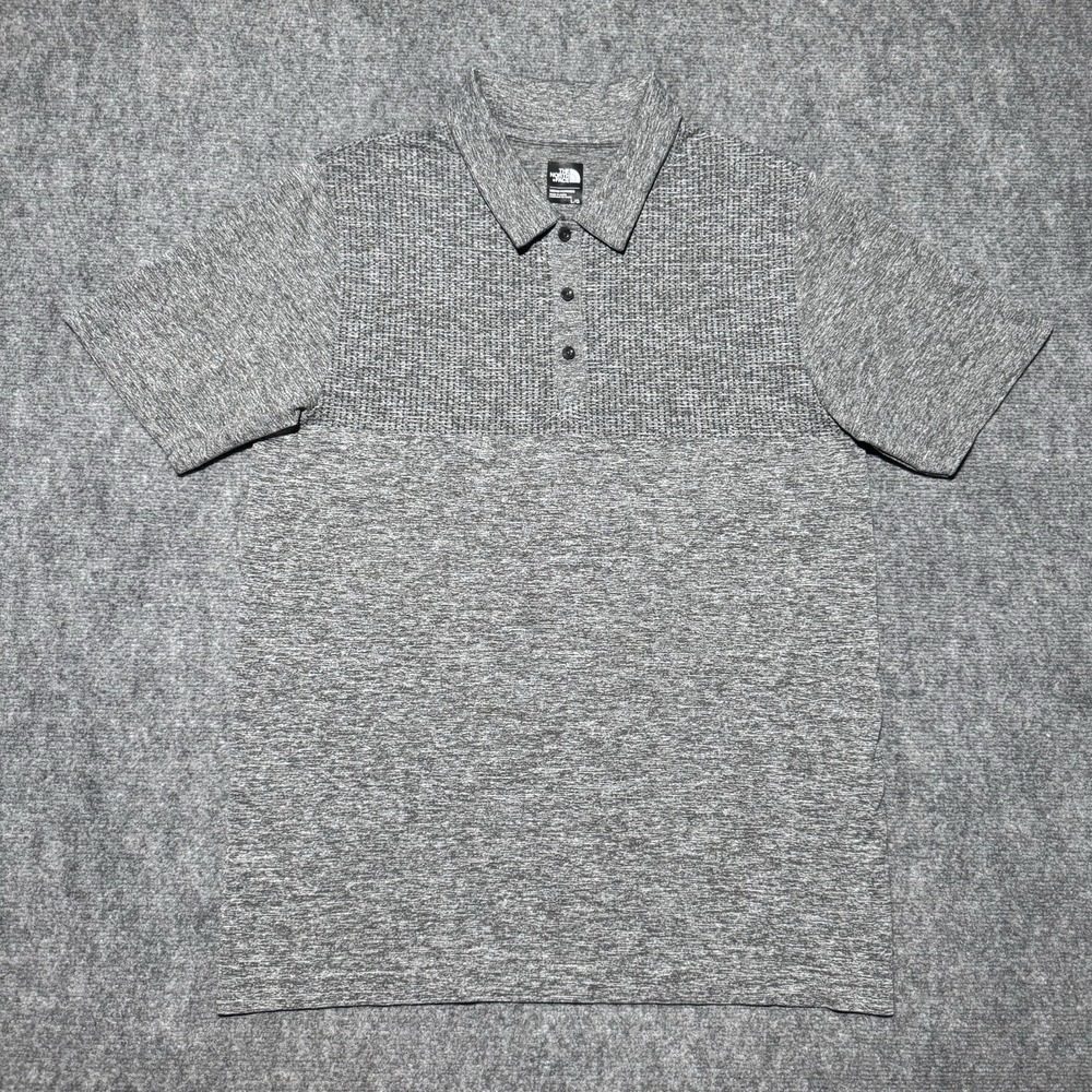 The North Face‎ Polo Men Large Gray Short Sleeve Performance Shirt Golf Wicking